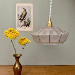 Vintage Art Deco Glass Lampshade Pendant Light - thumbnail 3