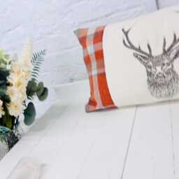 stag Cushion-Autumnal Wool Long Cushion - thumbnail 2