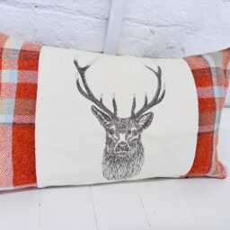 stag Cushion-Autumnal Wool Long Cushion - thumbnail 4