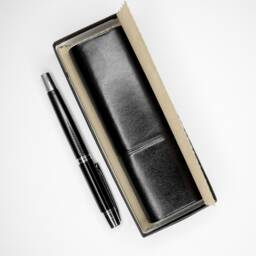 Personalized Pen Case, Fountain Case For Him, Leather Pencil Minimalist Pen Holder Birthday Gift Men, 2 Case - thumbnail 3
