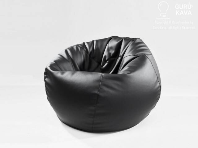 Eco Leather Bean Bag Chair Cover Round, Modern Comfort - image 1