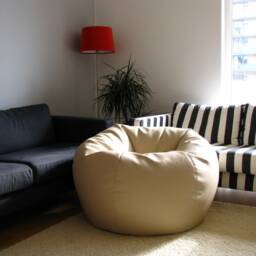 Eco Leather Bean Bag Chair Cover Round, Modern Comfort - thumbnail 2