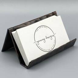 Hammered Copper Business Card Holder 8Th Anniversary Desk Accessory - thumbnail 4