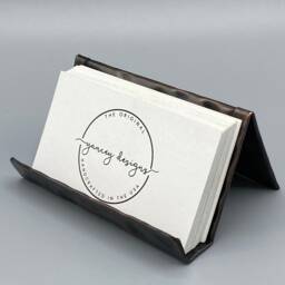 Hammered Copper Business Card Holder 8Th Anniversary Desk Accessory - thumbnail 3