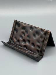 Hammered Copper Business Card Holder 8Th Anniversary Desk Accessory