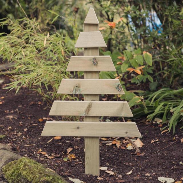 Natural Wooden Christmas Tree For The Garden Or Home 60cm High - image 1