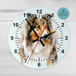 Glass Rough Collie Wall Clock - Dog Gift Home Decor - thumbnail 3