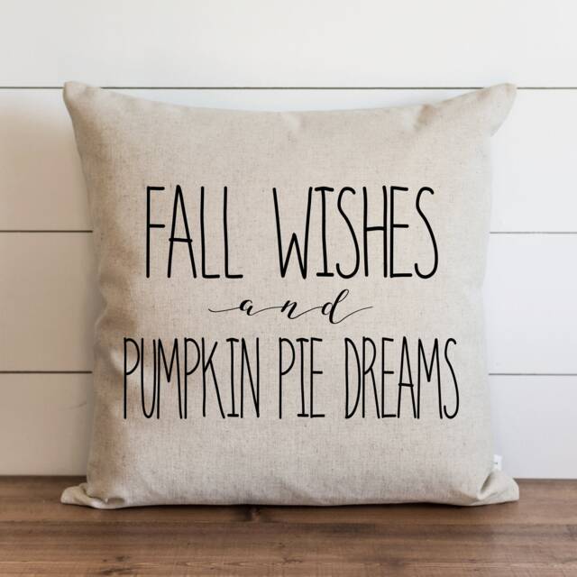 Fall Pillow Cover // Wishes Autumn Thanksgiving Home Decor - image 1