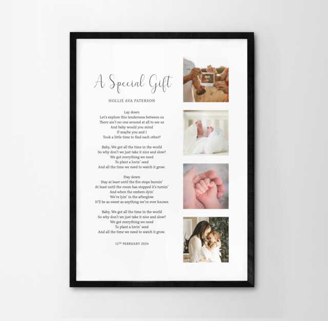 Personalised Photo Poem Print Custom Wall Decor, Family Keepsake. Wedding Anniversary Gift. Framing Art Handmade Use Your Own Content - image 1