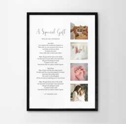 Personalised Photo Poem Print Custom Wall Decor, Family Keepsake. Wedding Anniversary Gift. Framing Art Handmade Use Your Own Content - thumbnail 1