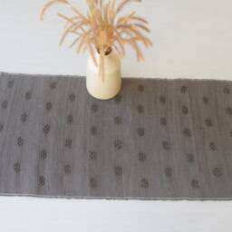 Small Handwoven Green Rug, Bath Mat, Bedside Kids Portuguese Geometric Bedroom Bohemian Tapis Vert - thumbnail 4