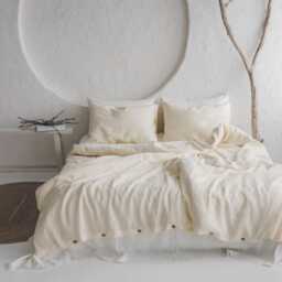 100% Natural Linen Duvet Cover - Soft Washed Bedding Set, Breathable, Eco-Friendly, Luxury Comforter Cover, Queen, King & Custom Sizes - thumbnail 3