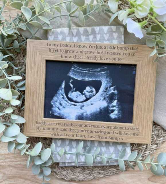 My Daddy To Be I'm Just A Little Baby Bump Scan Picture Frame - Pregnancy Announcement Due 2026 - image 1