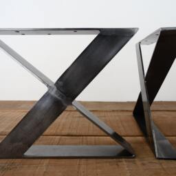 Modern Flat Steel X-Frame Bench Legs, Height 12-16 - thumbnail 3
