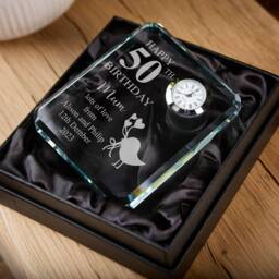 Personalised Any Age Birthday Crystal Glass Clock Gift For Her 18Th 21st 30Th 40Th 50Th 60Th 70Th 80Th - thumbnail 2
