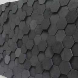 Black Reclaimed Wood Hexagon Wall Art - Sound Diffuser - thumbnail 2