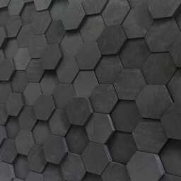Black Reclaimed Wood Hexagon Wall Art - Sound Diffuser - thumbnail 3