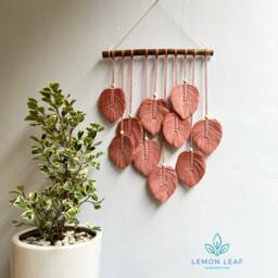 Colorful Leaf Macrame Wall Hanging Boho Art Tapestry - thumbnail 4