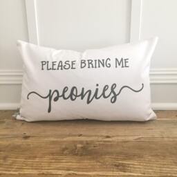 Please Bring Me Peonies Pillow Cover - Floral Farmhouse Decor - thumbnail 1