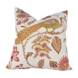 Schumacher - Campagne Rose & Ochre Lush Lively French Floral Designer Cushion Cover Handmade Throw Pillow Home Decor - thumbnail 1