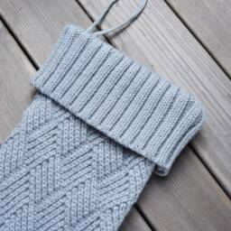 Personalized Knitted Christmas Stocking, Embroidered Family Name, Holiday Decor - thumbnail 2