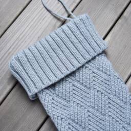 Personalized Knitted Christmas Stocking, Embroidered Family Name, Holiday Decor - thumbnail 4