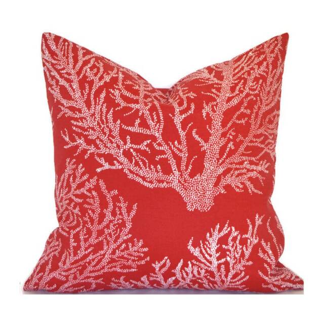 Outdoor Pillow Covers With Zipper, Washable, Quick Shipping, Sea Coral Red - image 1