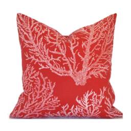 Outdoor Pillow Covers With Zipper, Washable, Quick Shipping, Sea Coral Red - thumbnail 1
