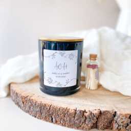 Minimal Wedding Candle Gift Engagement Anniversary Keepsake Couple Present Elegant Personalised For Newlyweds Mr & Mrs Housewarming - thumbnail 2