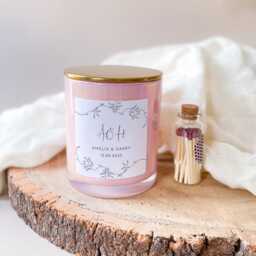 Minimal Wedding Candle Gift Engagement Anniversary Keepsake Couple Present Elegant Personalised For Newlyweds Mr & Mrs Housewarming - thumbnail 3