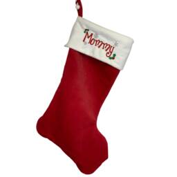 Personalized Embroidered Luxurious Christmas Stocking, Custom Lined Baby's First Stocking - thumbnail 3