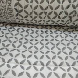 Handmade Cotton Quilt Hand Block Print Indian Bedspread - thumbnail 3