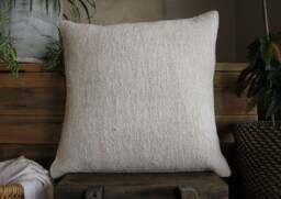 Vintage Handwoven Kilim Cushion Cover - 20 Inch Hemp/Wool Blend