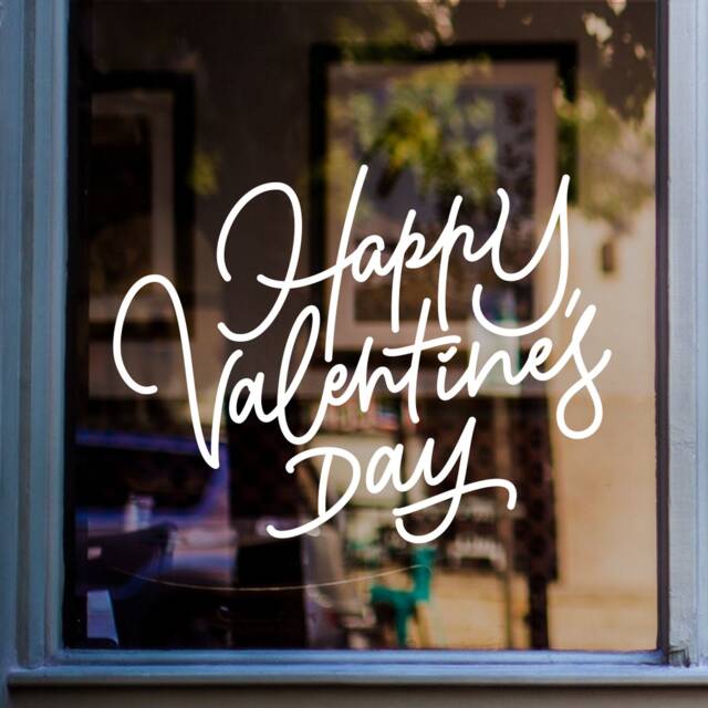 Happy Valentine's Day Shop Window Sticker Valentine Vinyl Decal Retail Display - image 1