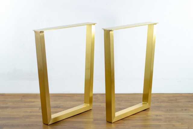"Brass Trapezoid Dining Table Legs, W 24 "" - H 25-30" - image 1