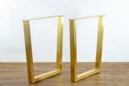 "Brass Trapezoid Dining Table Legs, W 24 "" - H 25-30"