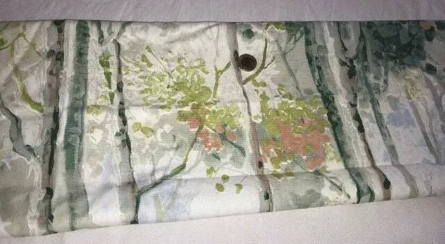 Handmade Lampshade in Prestigious Textiles Birch Tree Print Fabric, Coral & Green Various Sizes Available, Ceiling Or Table Lamp Options - image 1
