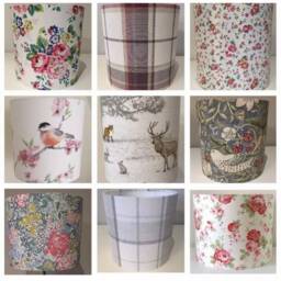 Handmade Lampshade in Prestigious Textiles Birch Tree Print Fabric, Coral & Green Various Sizes Available, Ceiling Or Table Lamp Options - thumbnail 4