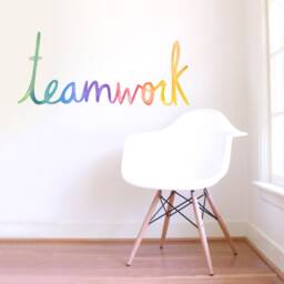 Watercolor Words - Teamwork Peel-And-stick Wall Decals Mej - thumbnail 4