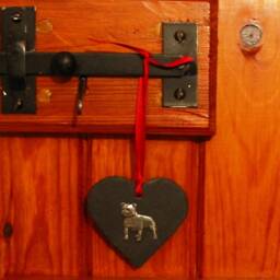 Staffordshire Bull Terrier Natural Slate Heart - 2026 Christmas Decoration Hanging Ornament Staffie Mum Gift Pet Dog - thumbnail 4