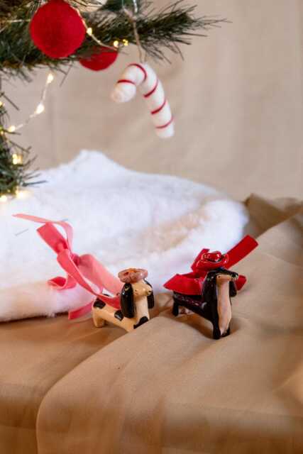 Ceramic Dachshund Lucky Dog Ornament Handcrafted Good Luck Charm - image 1