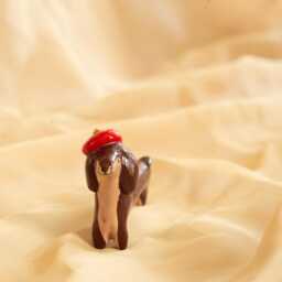 Ceramic Dachshund Lucky Dog Ornament Handcrafted Good Luck Charm - thumbnail 4