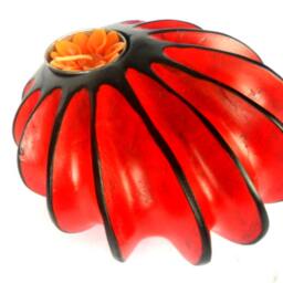 "Handmade Mango Wood Carving Shell Shape Tea Light Candle Holder Hand Carved Home Art Decor Vase Tealight 6""x6""x3.25" - thumbnail 3