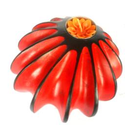 "Handmade Mango Wood Carving Shell Shape Tea Light Candle Holder Hand Carved Home Art Decor Vase Tealight 6""x6""x3.25" - thumbnail 2