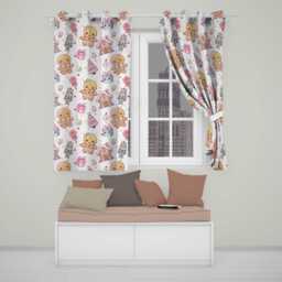 Cute Gingerbread Girl Candy House Sweets Grey Background Seamless Pattern Readymade Eyelet Ring Top Thermal 100% Blackout Curtains