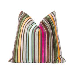 Gp & J Baker - Cardinal Stripe Jewel Funky Unique Colourful Velvet Designer Cushion Cover Luxury Throw Pillow Handmade Home D??cor - thumbnail 1