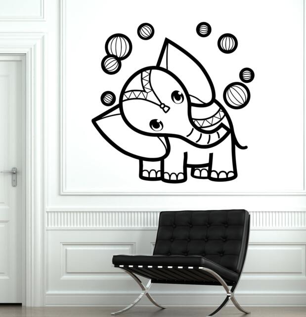 Wall Vinyl Elephant Circus Tribal Ornament Mural Decal Sticker 1769Dz - image 1