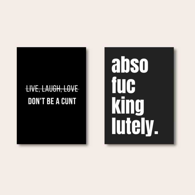 Set Of 2 Prints, Fun Wall Prints, Funny Quote Poster, Typography Gallery Wall Black Decor, Prints - image 1