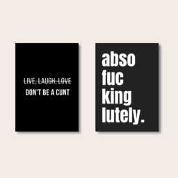 Set Of 2 Prints, Fun Wall Prints, Funny Quote Poster, Typography Gallery Wall Black Decor, Prints - thumbnail 1