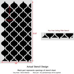 Wall Stencil Template Moroccan Pattern Casablanca For Walls & Furniture Diy Decor Rooms - thumbnail 3